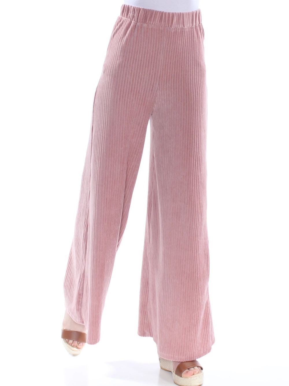 Free People Wide Leg Ribbed Pink Pants Small